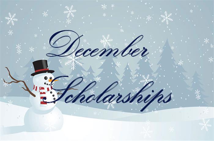 So many scholarships become available in December as the college application season winds down and students look for additional ways to finance their education. As the semester comes to an end and we look forward to winter break, there are going to be so many opportunities to help you take out the absolute minimum in student loans and find scholarships that not only help you pay for school, but also stand out as major accomplishments and indicators to colleges, grad schools and future employers. Applying for and winning scholarships tells all of the aforementioned that you are someone who is ambitious and proactive and always striving to better your situation.