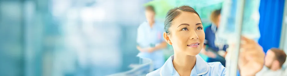 Female nursing college student in hospital