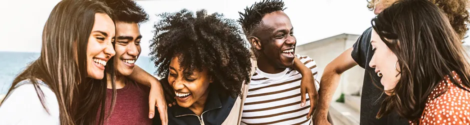 Minority Scholarships smiling and laughing minority college students
