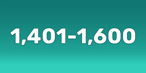 SAT Scores From 1,401 To 1,600